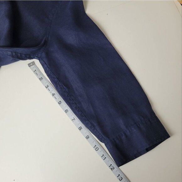 CHICO'S linen button down blouse navy blue S - Picture 9 of 10